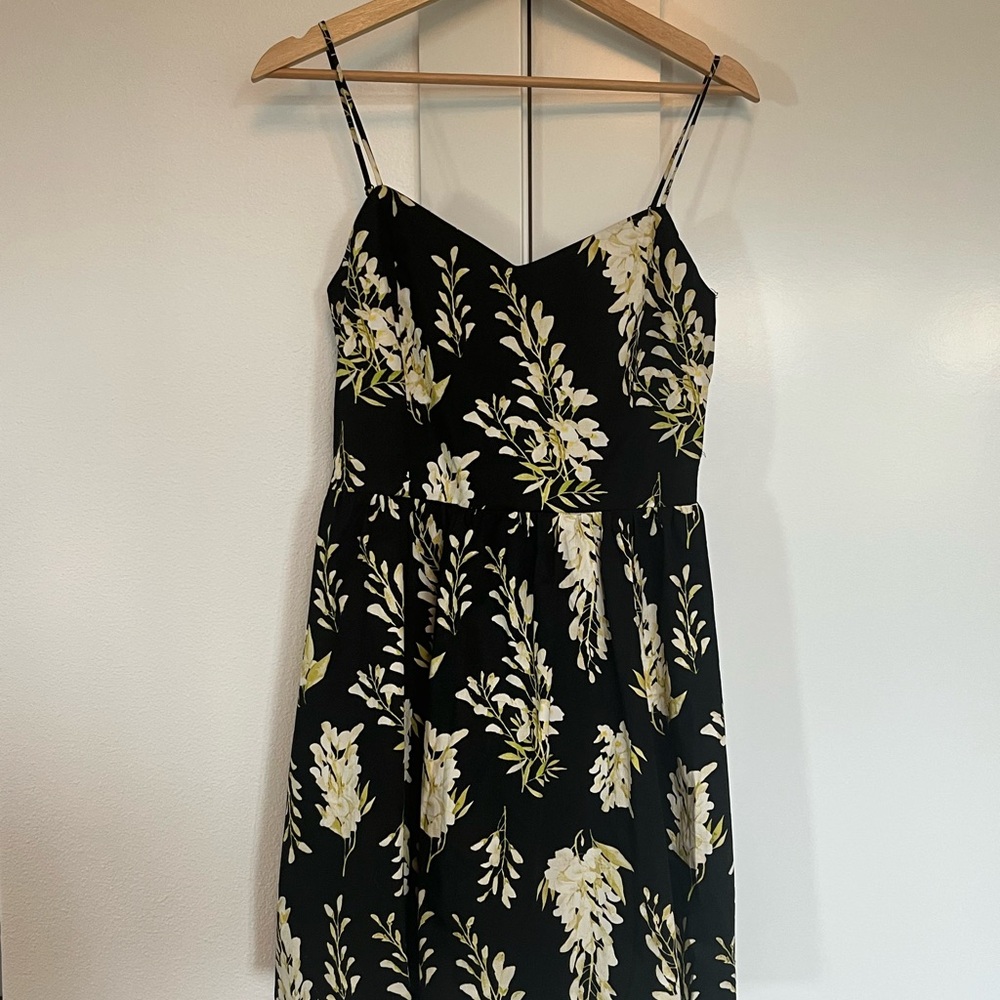 Black Floral Midi Dress